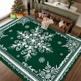 thumbnail image 1 of BLEUM CADE Christmas Snowflake Area Rugs 8'x10' for Living Room, Washable Rugs for Bedroom Dinning Room,Ultra Soft Non Slip Durable Large Carpet Christmas Decorations,Green, 1 of 8