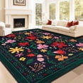 thumbnail image 1 of BLEUM CADE 8x10 Area Rug, Floral Rugs for Living Room, Lightweight Non Slip Washable Rug, Indoor Low Pile & Non-Shedding Vintage Rugs Carpet for Bedroom, Living Room, Dining Room, Black, 1 of 7