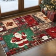 thumbnail image 1 of BLEUM CADE Christmas Area Rug 2x3 Washable Rug Non Slip, Santa Claus Door Mat Outdoor Indoor, Soft Faux Wool Patchwork Entryway Rugs Low Pile for Entrance, Christmas Decorations, 1 of 9