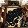 thumbnail image 1 of Bleum Cade 8'x10' Area Rugs for Living Room, Washable Rugs Modern Rugs for Bedroom Dinning Room,Marble Abstract Rug Ultra Soft Non Slip Durable Large Carpet Home Decor, Black Gold, 1 of 11