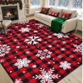 thumbnail image 1 of Bleum Cade Christmas Snowflake 3x5 Area Rugs for Living Room,Non Slip Washable Rugs,Red Buffalo Plaid Rugs for Bedroom,Low Pile Carpet for Dinning Room,Christmas Decorations, 1 of 8