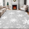 thumbnail image 1 of BLEUM CADE Christmas Snowflake Area Rug, Gray 3x5 Rug Washable Non Slip, Winter Christmas Rugs for Living Room,Xmas Decor Low Pile Throw Rug Carpet, 1 of 8