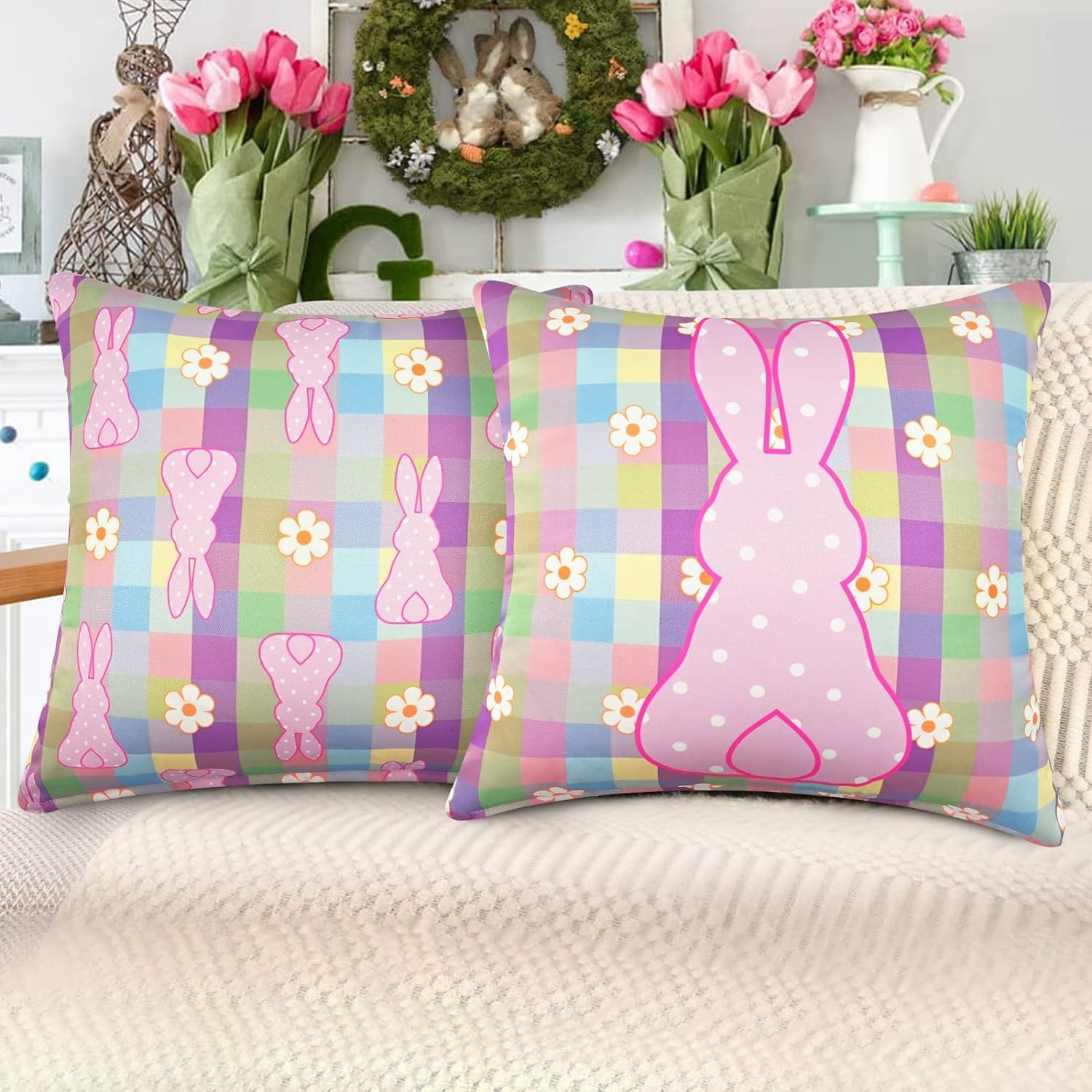 Spring - Two-Sided Floral Cushion Covers, Set of 5
