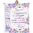 thumbnail image 1 of BLEUM CADE Mothers Day Birthday Gifts for Mom Throw Blanket, Soft Cozy Flannel Blanket, Gift for Mom from Daughter Son,Floral Letter,50"x60", 1 of 10