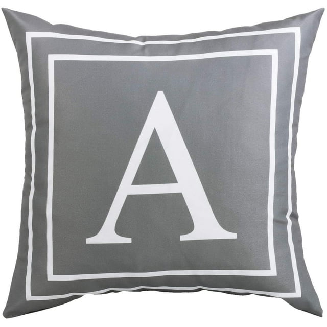 BLEUM CADE Grey Throw Pillow Covers English Alphabet A Pillow Covers,Modern Letter Decorative