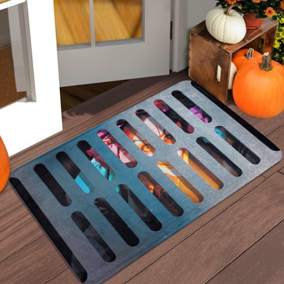 BLEUM CADE Halloween Doormat Outdoor Welcome Mat for Entrance,Hided Joker Low-File Door Mat Outside Entry Rug,18 x 30 inch
