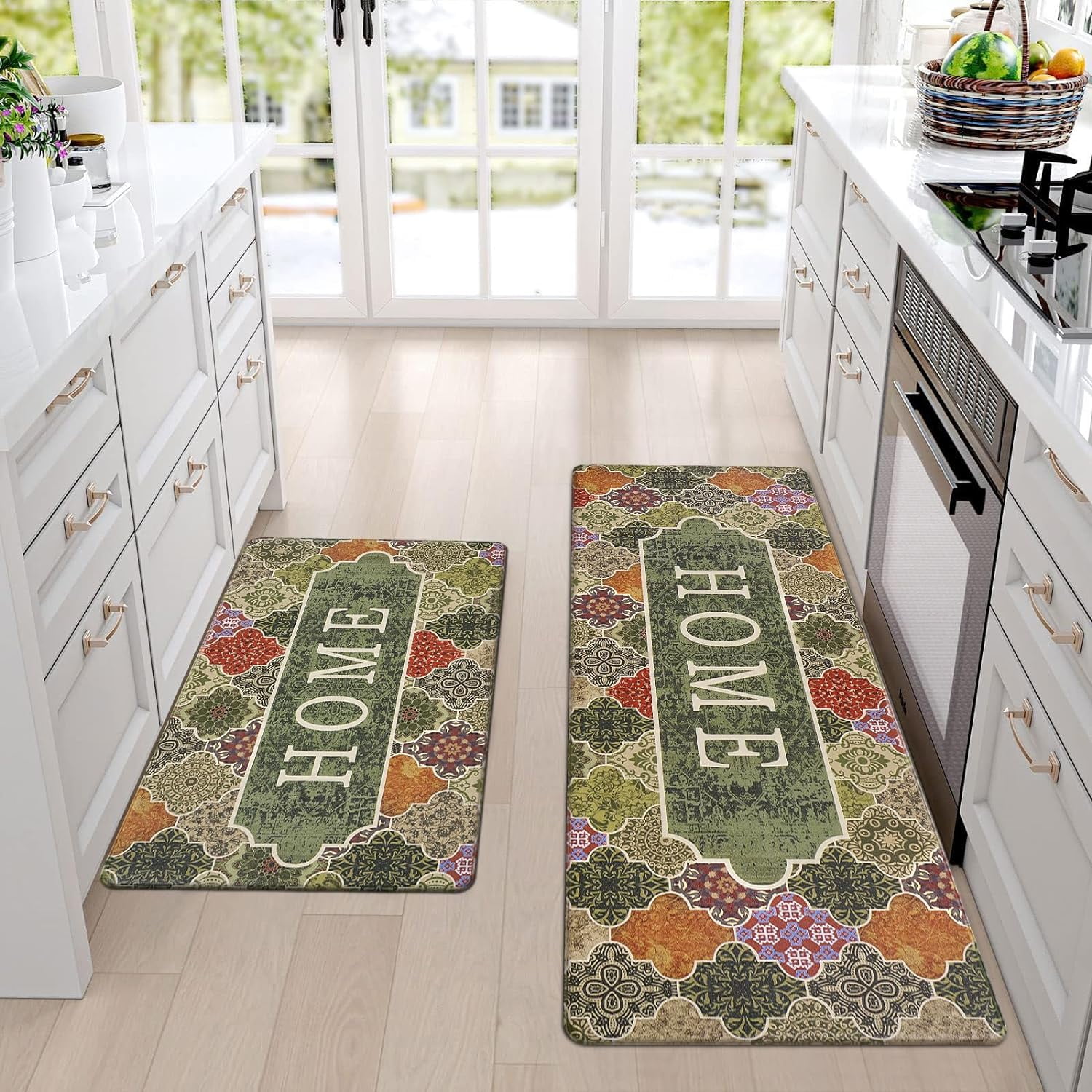 BLEUM CADE Vintage Kitchen Rugs and Mats 2 Pieces Anti Fatigue Kitchen ...