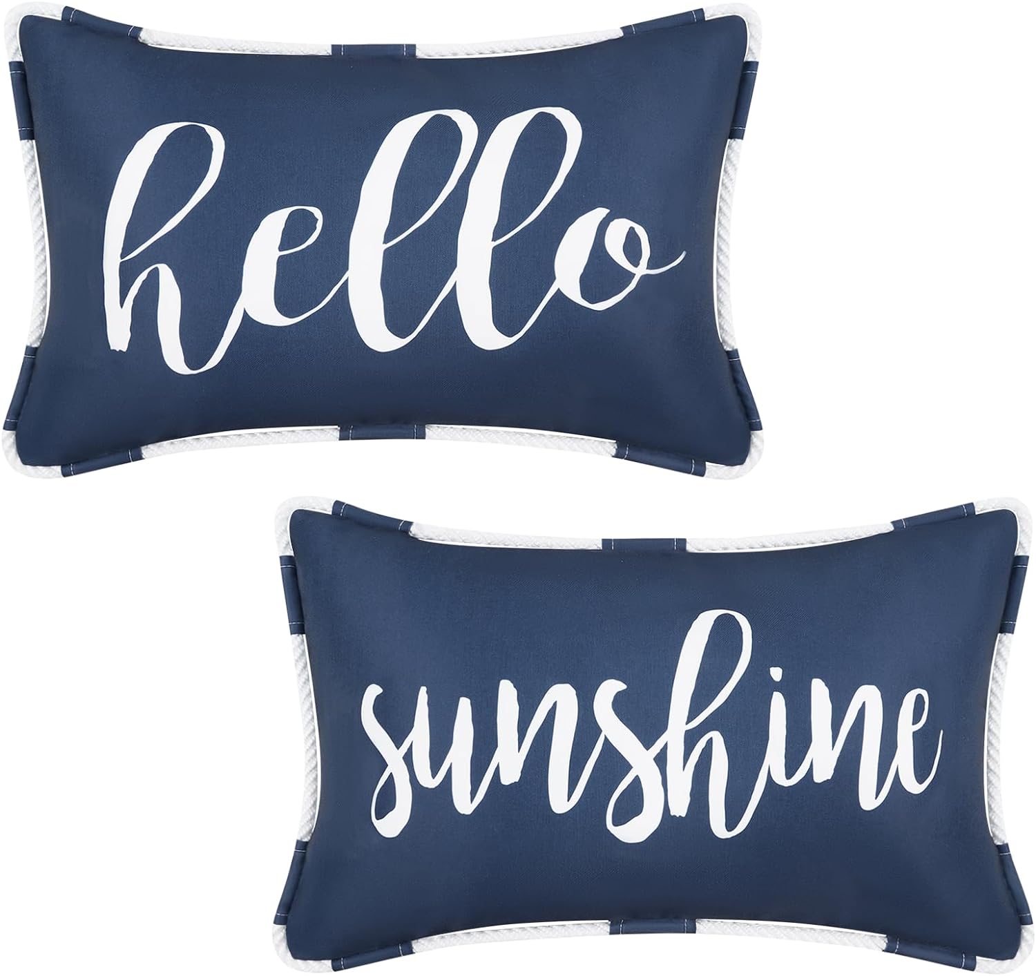 Indoor/Outdoor 20" x 13" Cashel Brown Lumbar Pillow, Set of 2