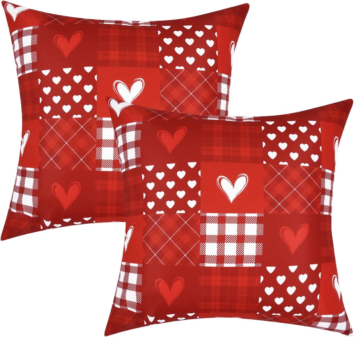 BLEUM CADE Valentines Day Pillow Covers 18 x 18 inch, Set of 2 Buffalo