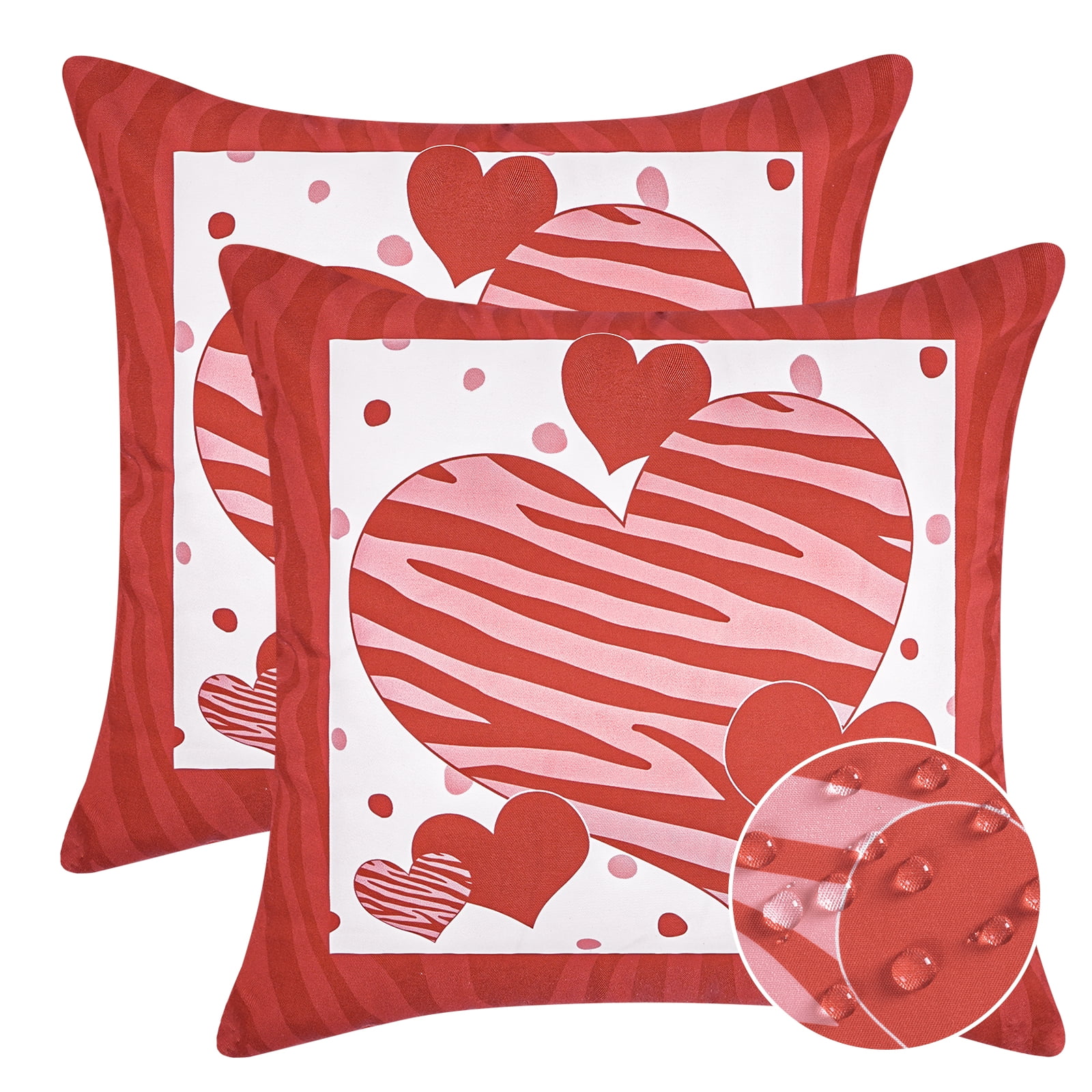 BLEUM CADE Valentines Day Pillow Covers Set of 2 Love Heart Throw