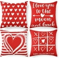 BLEUM CADE Valentines Day Pillow Covers Set of 4 I Love You Throw
