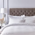 thumbnail image 1 of BLEWBO Satin Stripe Duvet Cover - 300 Thread Count, Soft, Comfortable, Full Size White, 1 of 4