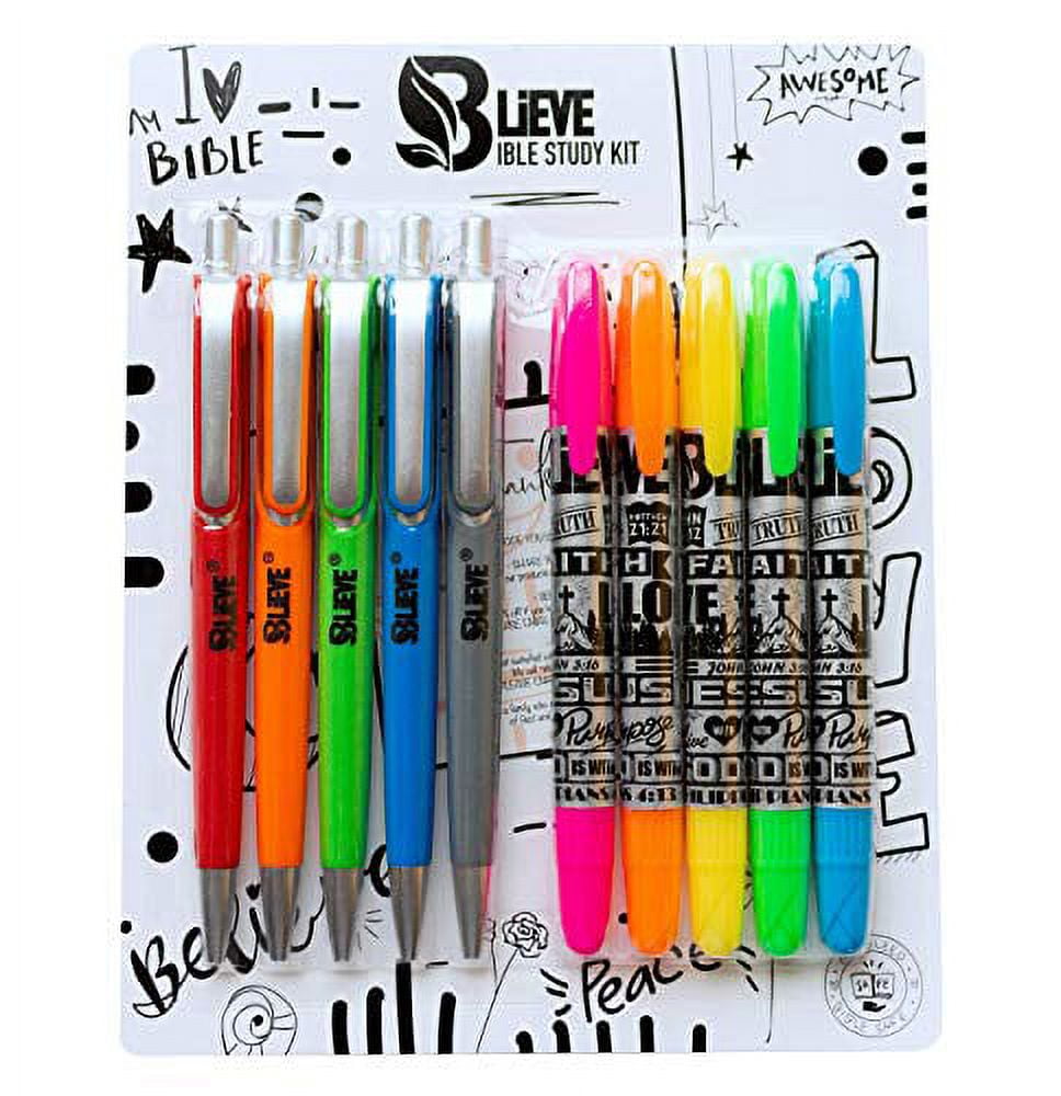 BLIEVE- Bible Highlighters And Pens No Bleed Through, Bible Verse Dry and  Pens