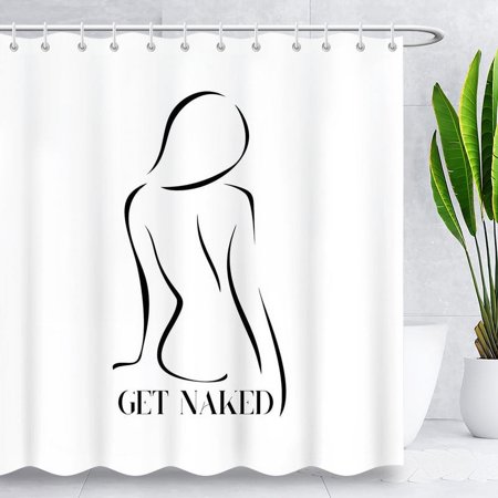 BLINGPAINTING Abstract Woman Shower Curtain Minimalist Line Modern Fabric Shower Curtains 36"Wx72"H
