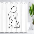 thumbnail image 1 of BLINGPAINTING Abstract Woman Shower Curtain Minimalist Line Modern Fabric Shower Curtains, 1 of 6