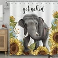thumbnail image 1 of BLINGPAINTING Elephant Shower Curtain Elephants Walking in Sunflower Flowers Animals Farmhouse Floral Shower Curtains, 1 of 6