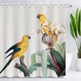 thumbnail image 1 of BLINGPAINTING Parrots Shower Curtain，Yellow Parrot Standing on Flower Tree Branches Shower Curtains ,Fabric Bathroom Decor with Hooks 50"Wx72"H, 1 of 6