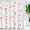 thumbnail image 1 of BLINGPAINTING Pink Shower Curtain Floral Fabric Shower Curtains with Hook, 1 of 6