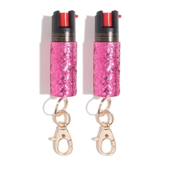 BLINGSTING Essentials Pepper Spray for Self Defense, Pink, 2 Pack, 1 in x 1 in x 3 in