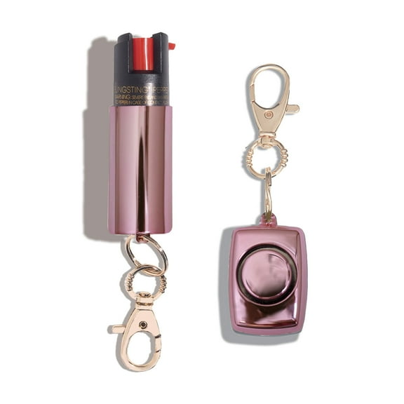 BLINGSTING Essentials Safety Gift Set with Pepper Spray & Safety Alarm, 1 Count, Blush Pink