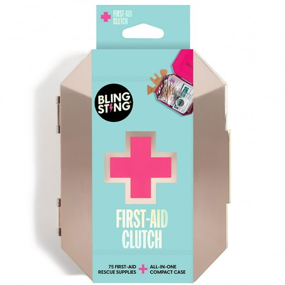 BLINGSTING First-Aid Clutch with 75 Essential Emergency Items, 75 Piece