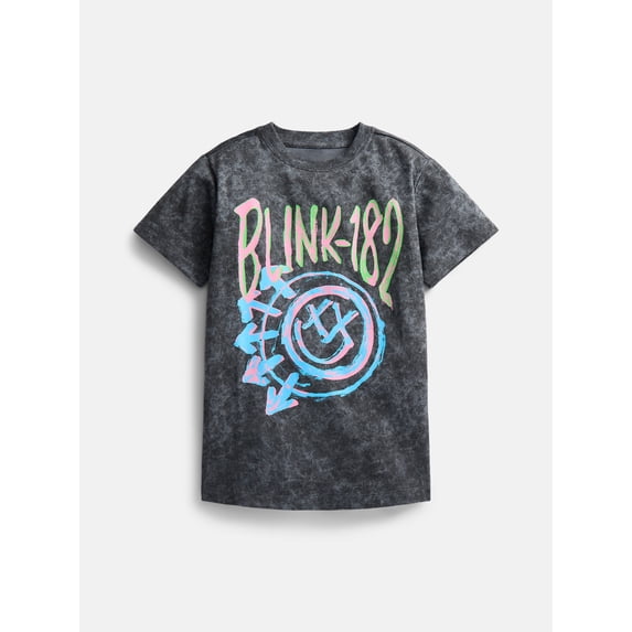 blink-182 Girls' Graphic Band Tee with Short Sleeves, Sizes 4-16