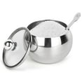 BLINKLISO Sugar Bowl with Lid and Spoon 8.1oz Stainless Steel Sugar Pot