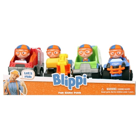 BLIPPI Collectible Construction Play Toys, Multicolor, 4 Count