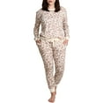 thumbnail image 1 of BLIS Long Sleeve Crew Neck Leopard Pajamas (Women's) 2 Piece Set, 1 of 7