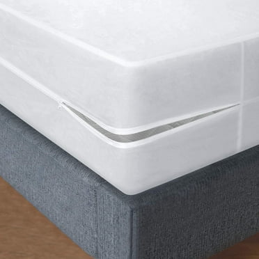 BLISSFORD Waterproof Mattress Protector Zippered, Plastic Mattress Cover Bed Essentials, Queen