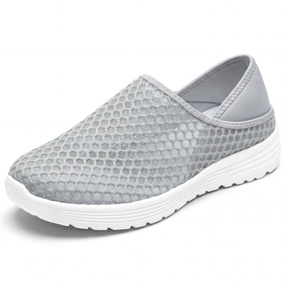 BLISSFUL STEP Casual Slip-on Shoes Quick Dry Lightweight Breathable Unisex Shoes Grey 5