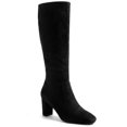 thumbnail image 1 of BLISSFUL STEP Knee High Boots Square Toe Chunky Heel Tall Boots Side Zipper Long Boot Black 6, 1 of 8