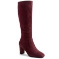 thumbnail image 1 of BLISSFUL STEP Knee High Boots Square Toe Chunky Heel Tall Boots Side Zipper Long Boot Burgundy 6, 1 of 8
