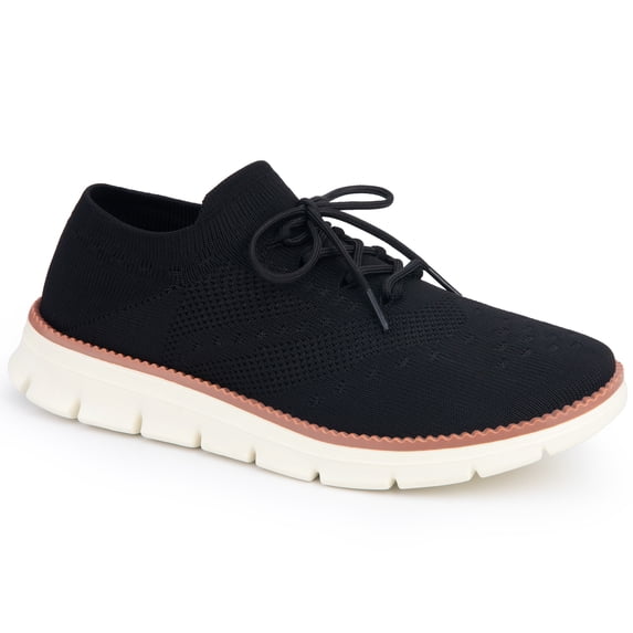 BLISSFUL STEP Men's Knit Breathable Lace Up Lightweight Walking Sneaker ...