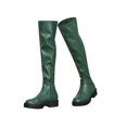 thumbnail image 1 of BLISSFUL STEP Platform Lug Sole Chunky Low Heel Over Knee High Boots for Women Green 7, 1 of 8