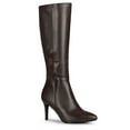thumbnail image 1 of BLISSFUL STEP Valentine's Women's Boot Pointed Toe Side Zipper Stiletto Heel Knee High Boots Brown 9, 1 of 8