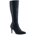 thumbnail image 1 of BLISSFUL STEP Valentine's Women's Boot Pointed Toe Side Zipper Stiletto Heel Knee High Boots Navy Blue 8, 1 of 8