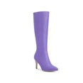 thumbnail image 1 of BLISSFUL STEP Valentine's Women's Boot Pointed Toe Side Zipper Stiletto Heel Knee High Boots Purple 6, 1 of 6