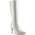 thumbnail image 1 of BLISSFUL STEP Valentine's Women's Boot Pointed Toe Side Zipper Stiletto Heel Knee High Boots Silver 9, 1 of 8