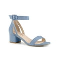thumbnail image 1 of BLISSFUL STEP Women's Ankle Buckle Strap Chunky Heel Sandal Shoes Haze Blue 9.5, 1 of 7