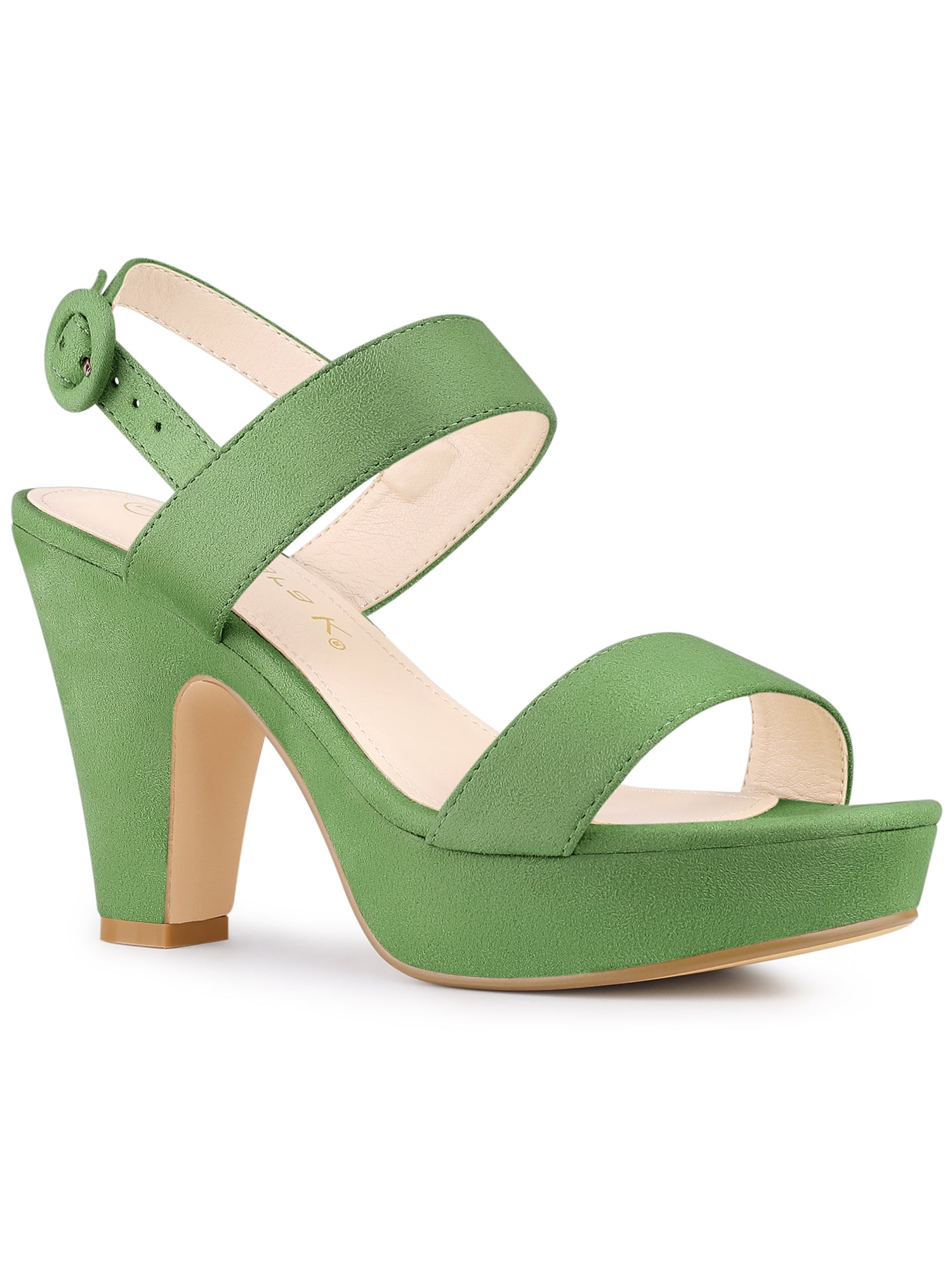 BLISSFUL STEP Women's Platform Heels Chunky Heel Slingback Open