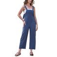 thumbnail image 1 of INSPIRE CHIC Women's Casual Jumpsuit Cotton Linen Adjustable Tie Straps Back Zipper Sleeveless Overalls Small Navy Blue, 1 of 5
