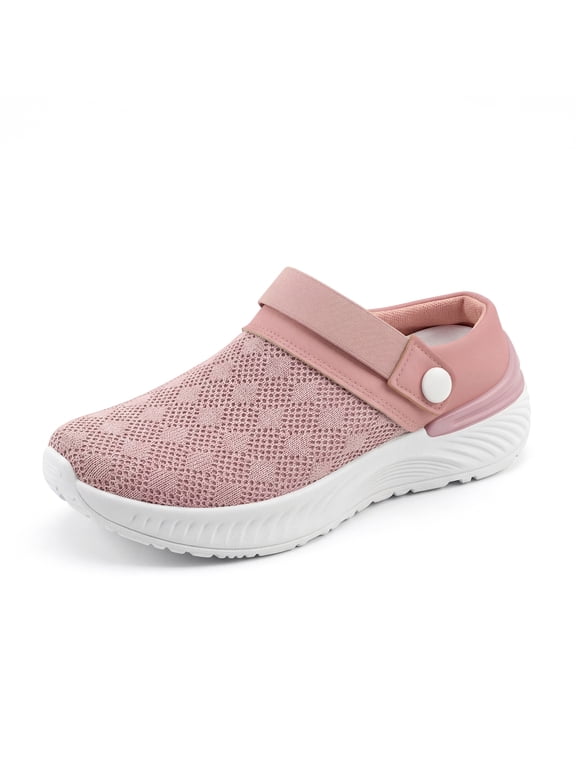 Women's Clogs Garden Shoes Slip on Sandals Breathable Summer Walking Slippers Pink 7
