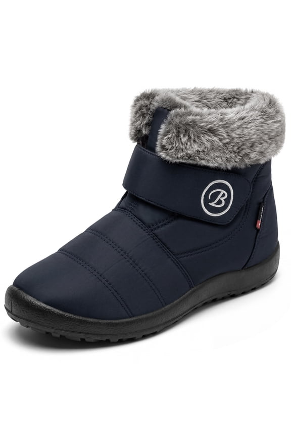 Women's Comfortable Non-Slip Warm Shoes Snow Lightweight  Durable Boots Navy Blue 6