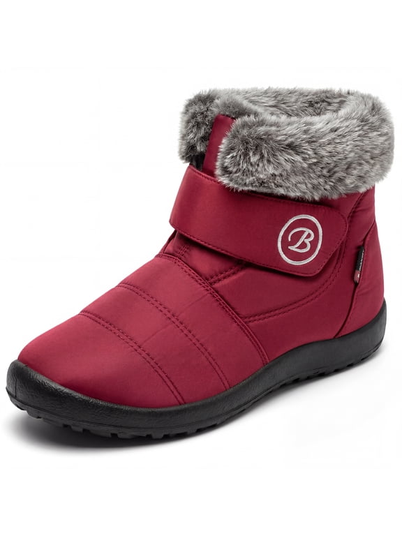 Women's Comfortable Non-Slip Warm Shoes Snow Lightweight Durable Boots Red 8