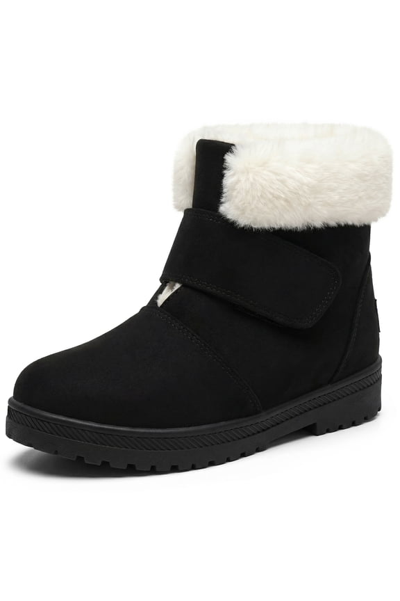 Women's Comfortable Warm Shoes Snow Non Slip Winter Boots Black 6