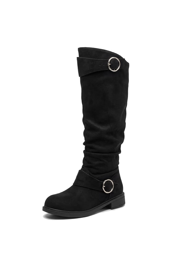 Women's Flat Over Knee Shoes No Heel Soft Cushioned Boots Black 9