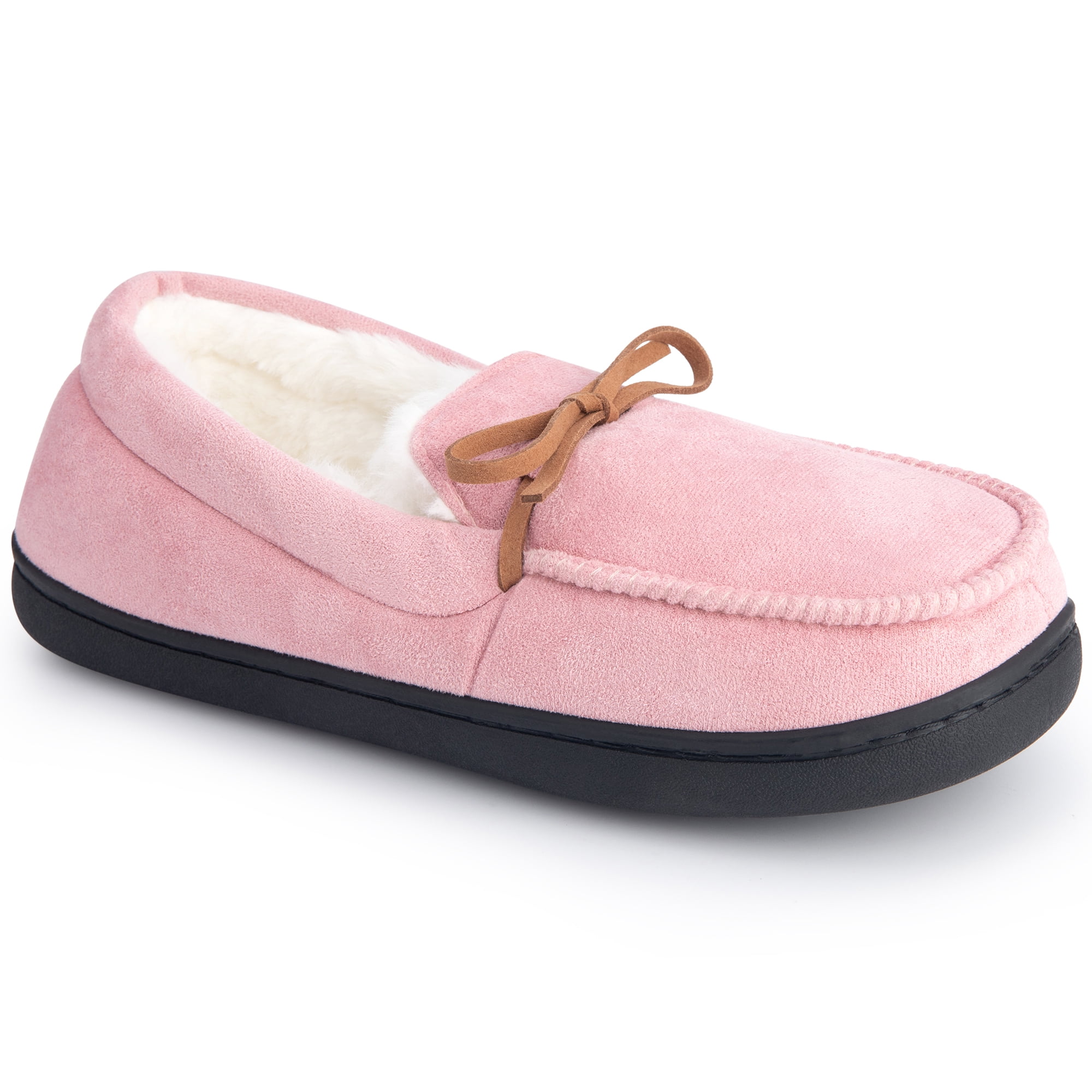 Step Sandals BLISSFUL STEP Women's Fuzzy House Shoes Flat Bow Backless Slippers Pink ...