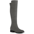 thumbnail image 1 of BLISSFUL STEP Halloween Women's Knee High Boots Chunky Heel Faux Suede Fall Winter Boots Gray 10, 1 of 8
