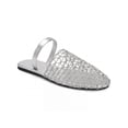 thumbnail image 1 of BLISSFUL STEP Women's Mesh Round Toe Slip on Slides Flats Sandals Silver 7.5, 1 of 6